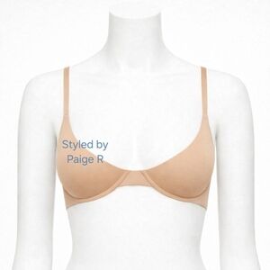 SKIMS Fits Everybody Lightly lined Underwire Plunge Scoop Bra Nude SIENNA 32DDDD